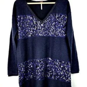 Free People Sequin Tunic Sweater